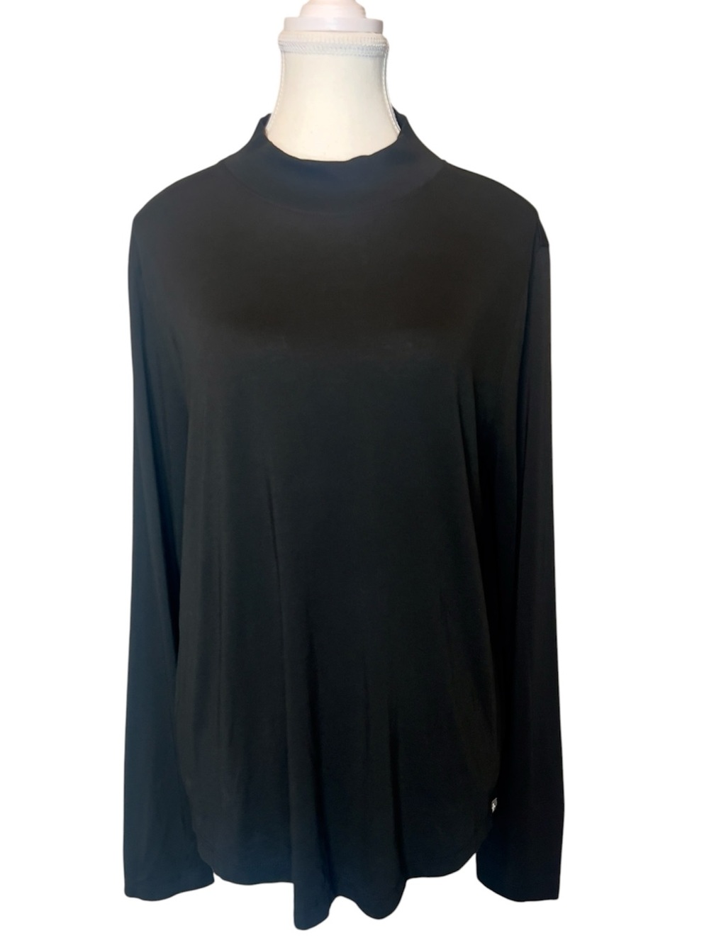 FIGS Black Supersoft Mock Neck Long Sleeve Underscrub Top size XL